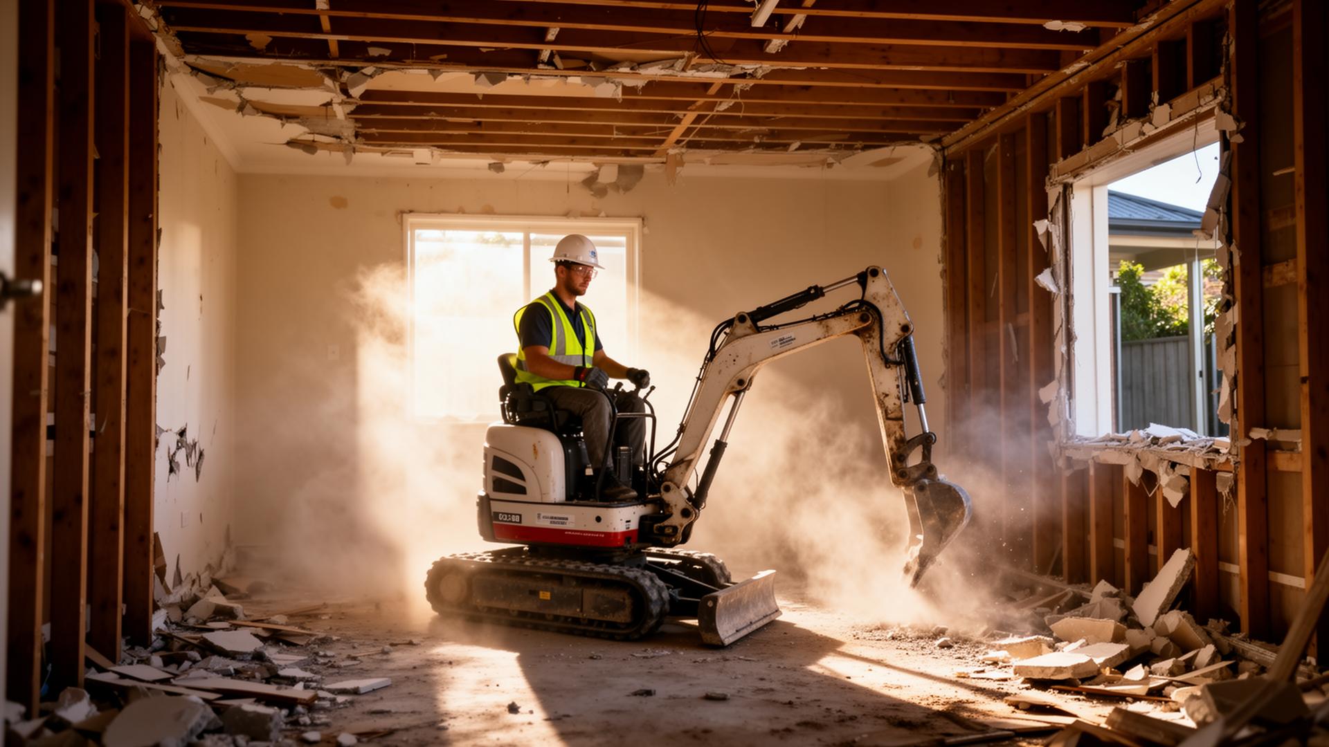Demolition crew stripping out a Sydney home